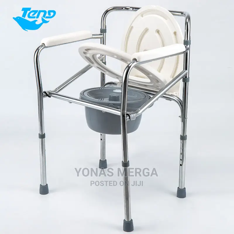 Commode Chair Steel Frame With Removable Plastic Seat Cover