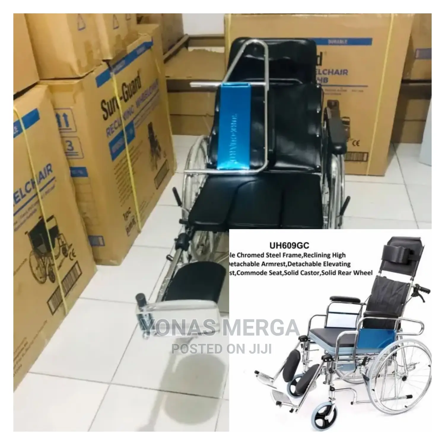 Medequip Healthcare Chrome Plated Recliner Wheelchair