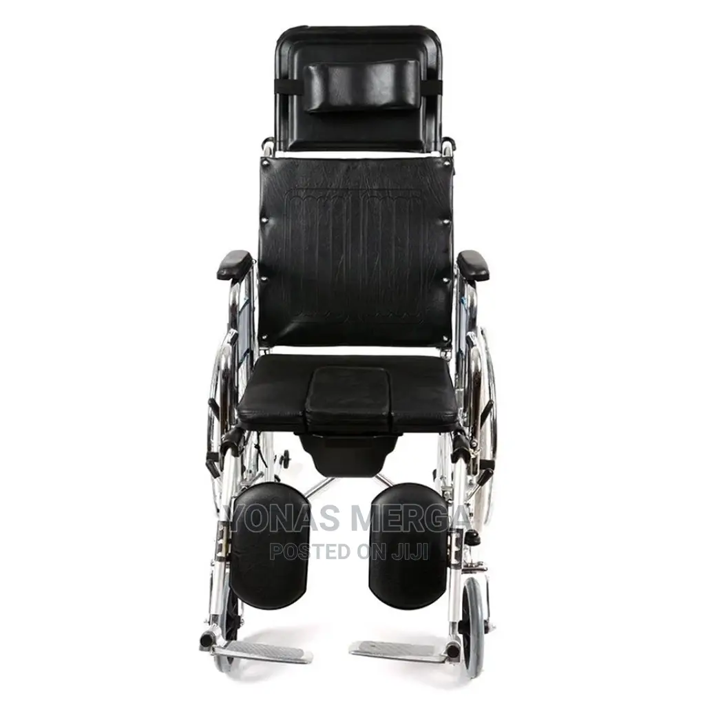 Mobilis Steel Reclining Commode Wheelchair Roda + Komod