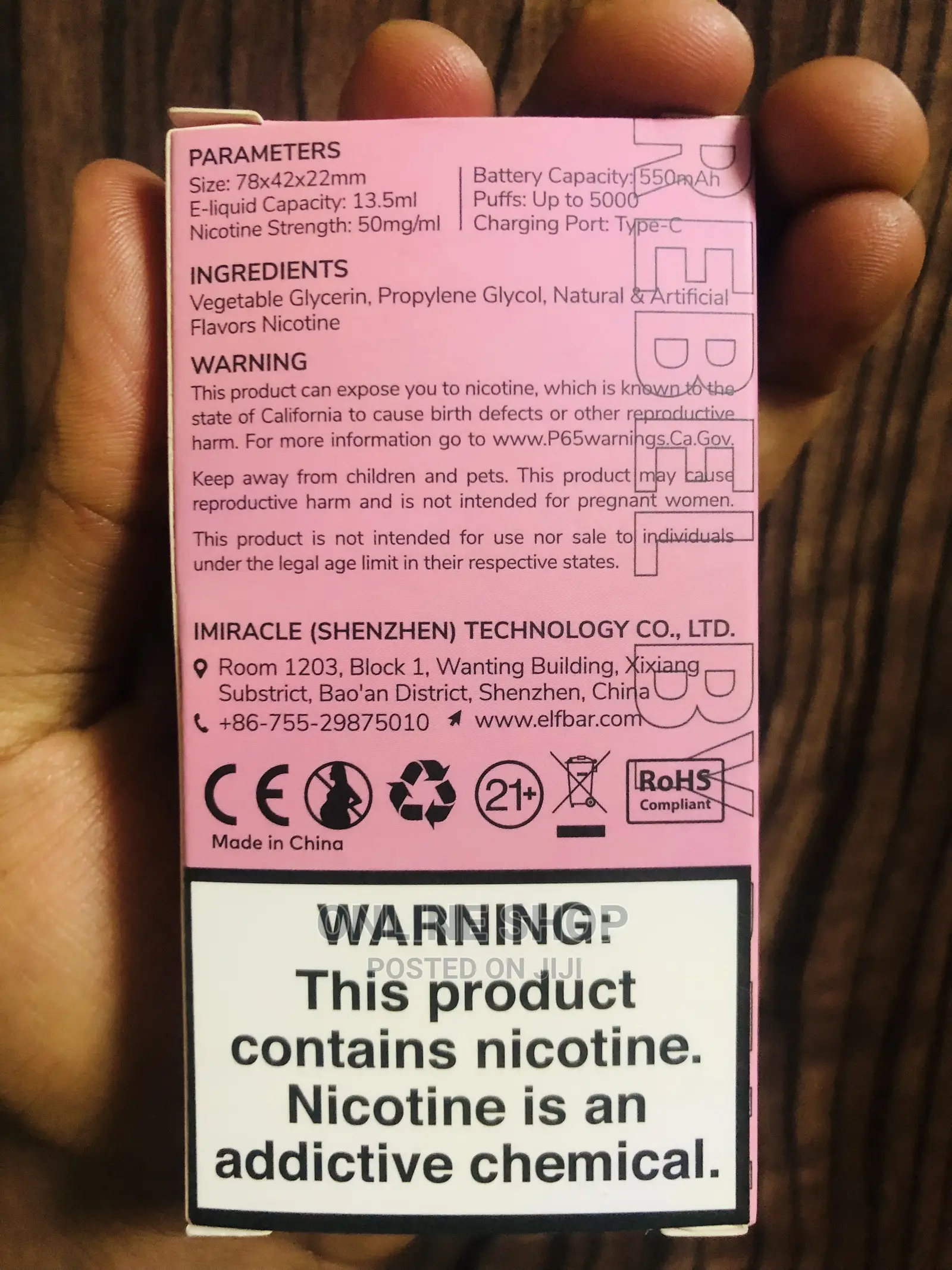 Elfbar Strawberry Ice Cream Flavor Vape