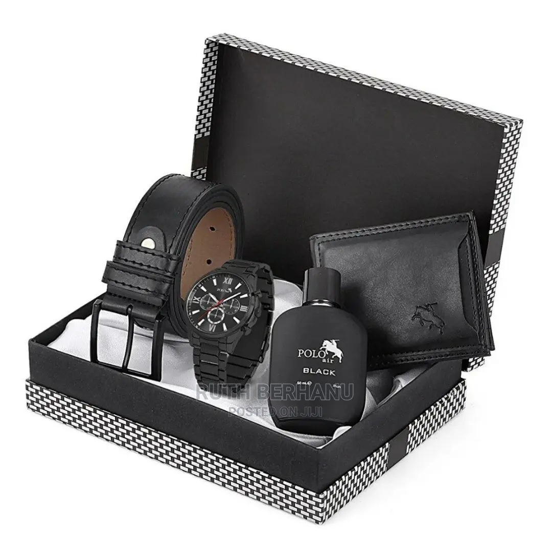 Polo Air Men's Wristwatch Belt Wallet Perfume 50ml