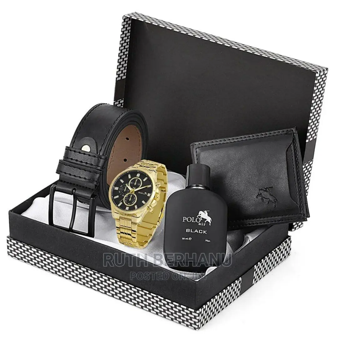Polo Air Men's Wristwatch Belt Wallet Perfume 50ml
