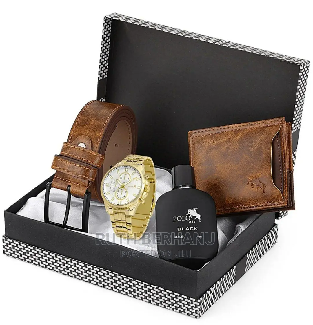 Polo Air Men's Wristwatch Belt Wallet Perfume 50ml