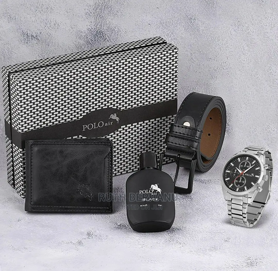 Polo Air Men's Wristwatch Belt Wallet Perfume 50ml