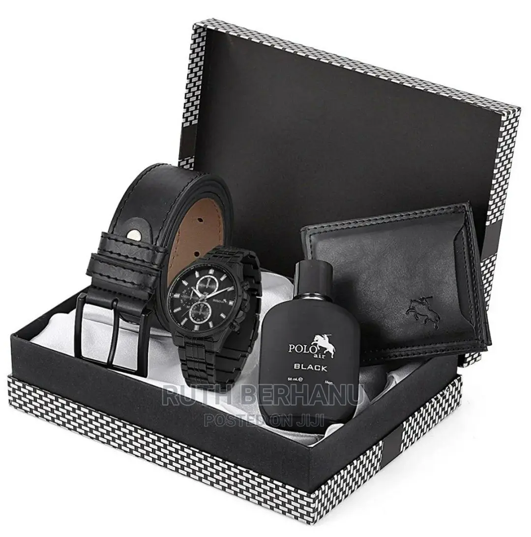 Polo Air Men's Wristwatch Belt Wallet Perfume 50ml