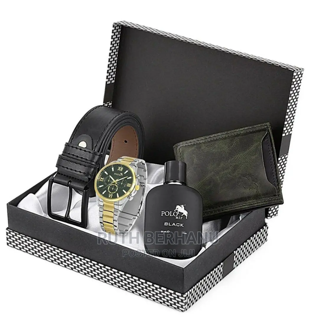 Polo Air Men's Wristwatch Belt Wallet Perfume 50ml