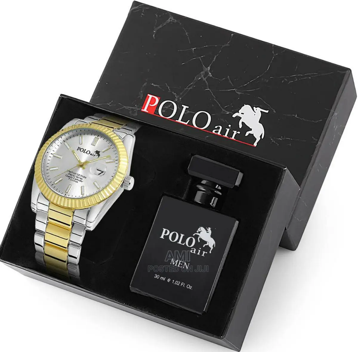 POLO AIR Men's Wristwatch and Perfume Set Combine in Giftbox