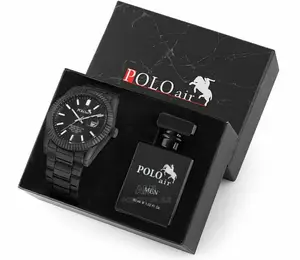 POLO AIR Men's Wristwatch and Perfume Set Combine in Giftbox