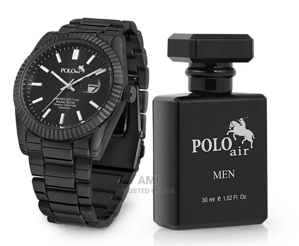 POLO AIR Men's Wristwatch and Perfume Set Combine in Giftbox