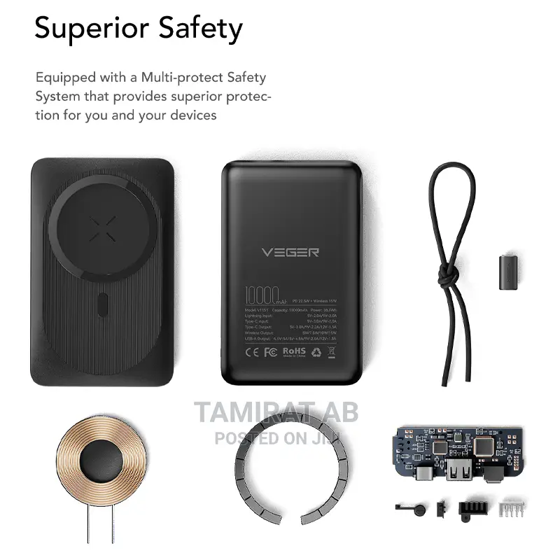 Veger Magon Magnetic Charging Wireless Powerbank 10000mah