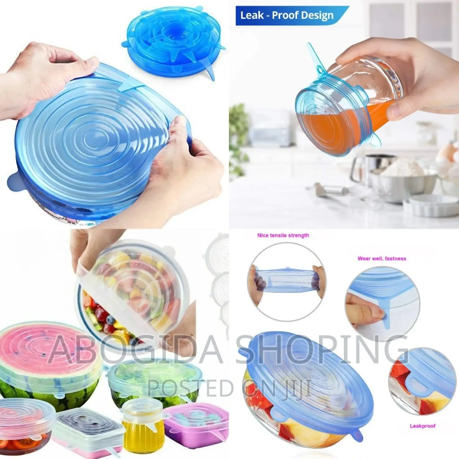 Super Stretch Silicon Lids ( 6 Pack ) With Free Delivery