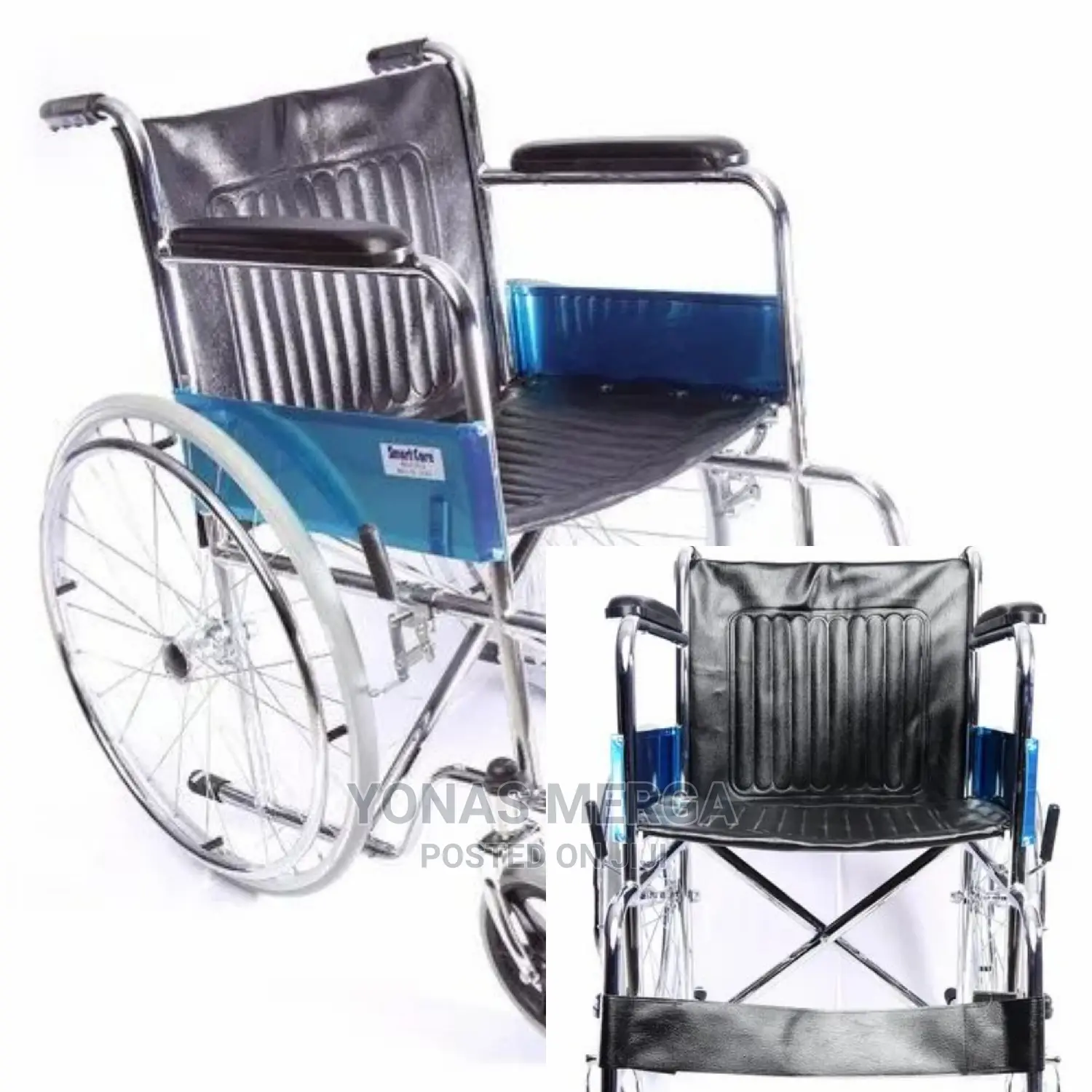 Silver Fixed Stainless Steel Manual Wheelchair