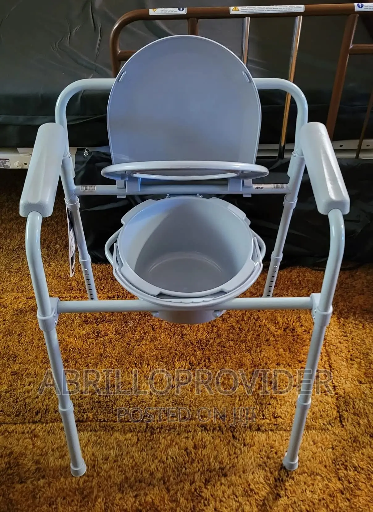 Folding Steel Bedside Commode Chair