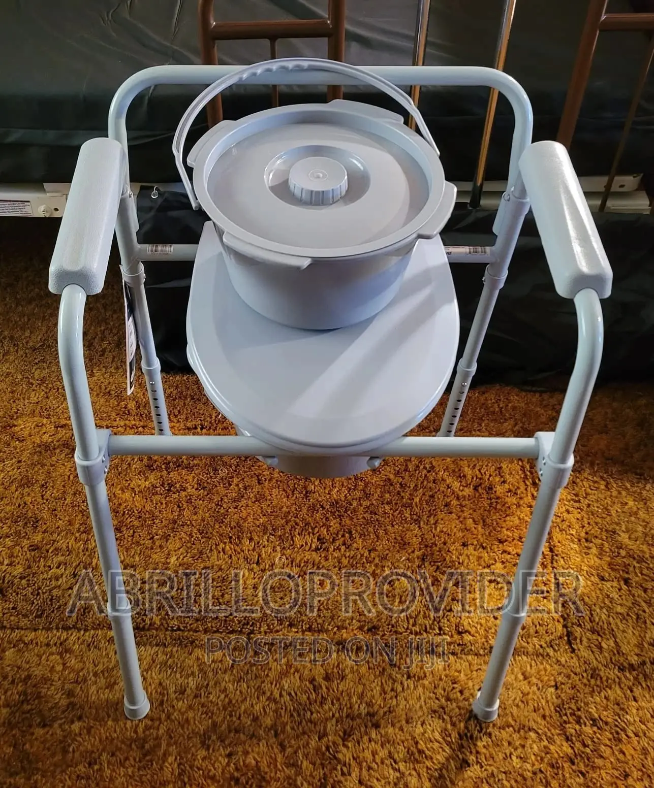 Folding Steel Bedside Commode Chair