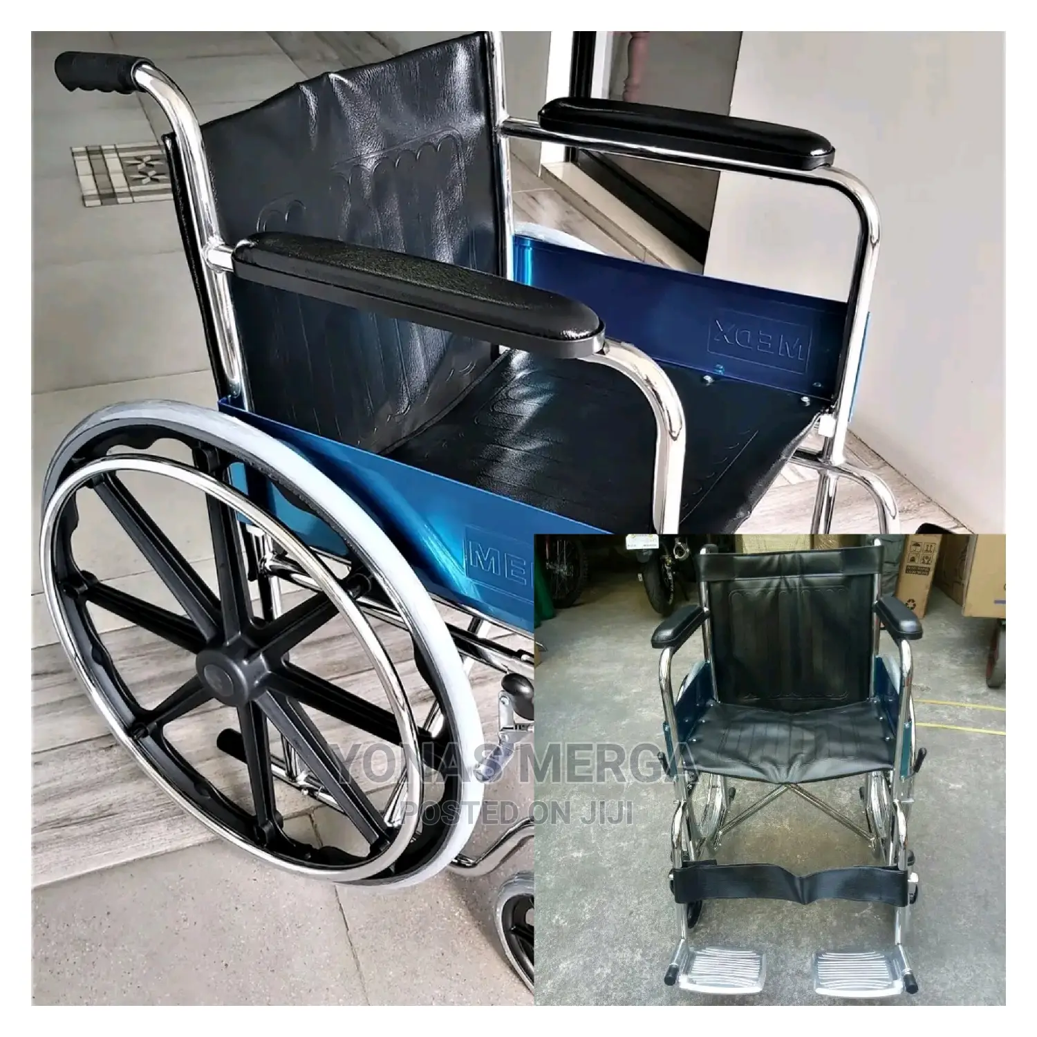 Double Rexine Spoke Wheel Chair Foldable