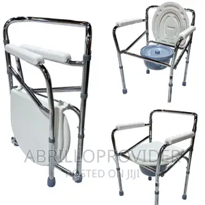 Foldable Over Toilet Aid Commode Chair With Toilet Seat