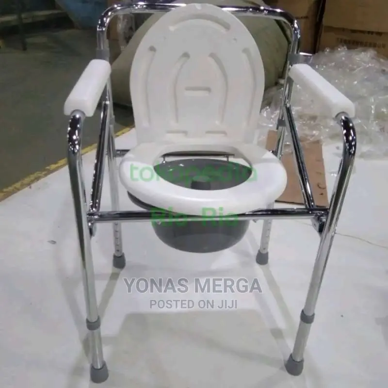 Stainless White Commode Chair Folding 894, Chair:Fixed