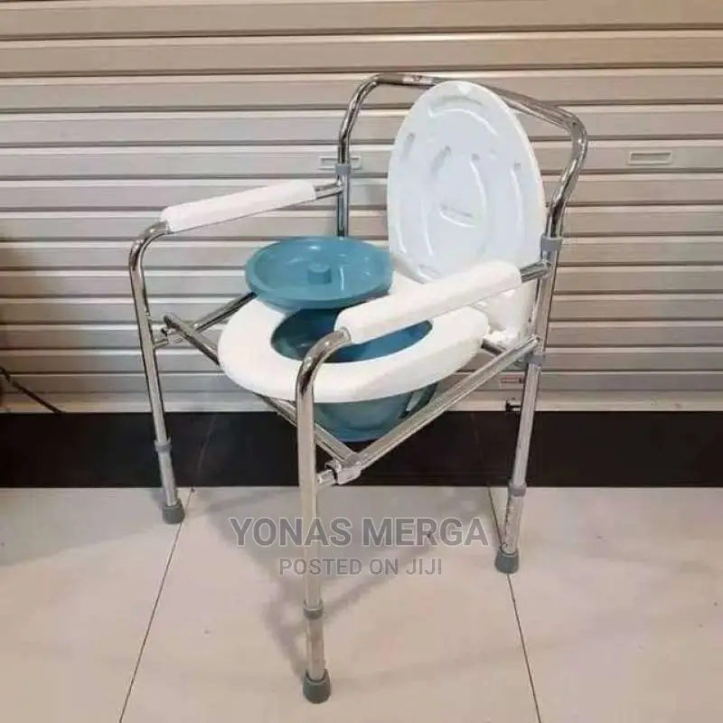Stainless White Commode Chair Folding 894, Chair:Fixed