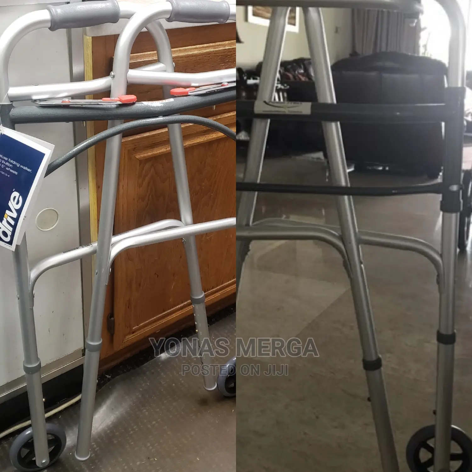 Drive Medical 2 Button Folding Adjustable Height Walker