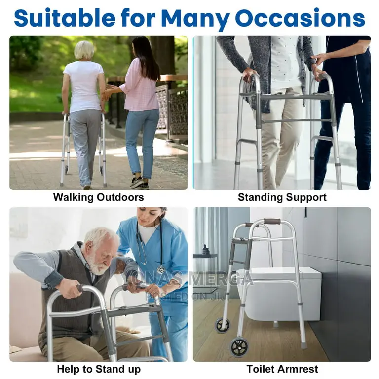 Folding Mobility Walker Adjustable Height for Short