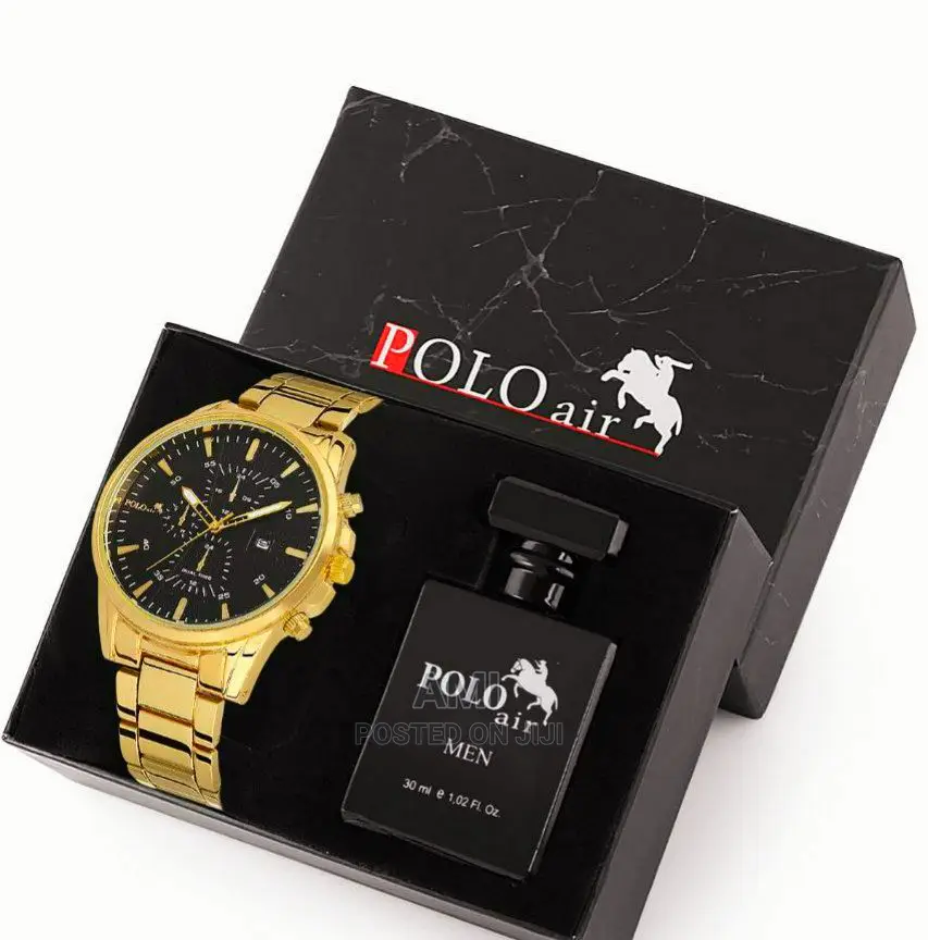 POLO AIR Men's Perfume Set With Wristwatch All in Gift Box
