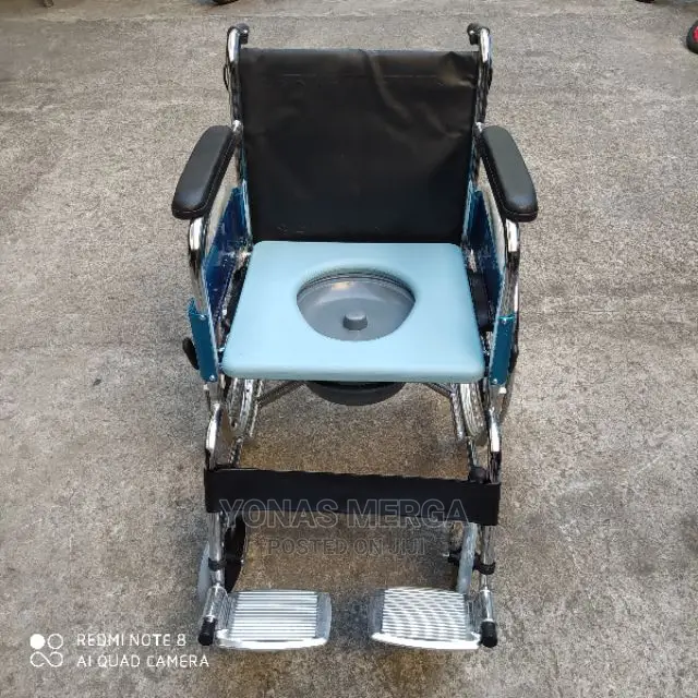 Entros Lightweight Foldable Chromed Commode Wheelchair