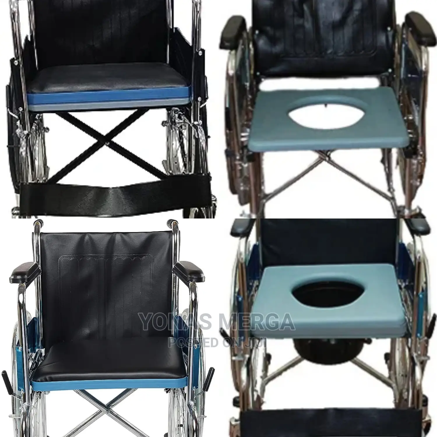 A Premium Steel Commode Wheelchair.