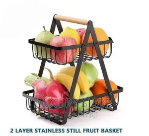 Photo - 2 Layer Stainless Still Fruit Basket