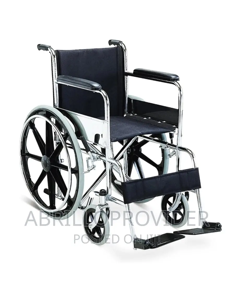 Silver Fixed Manual Folding Wheelchair