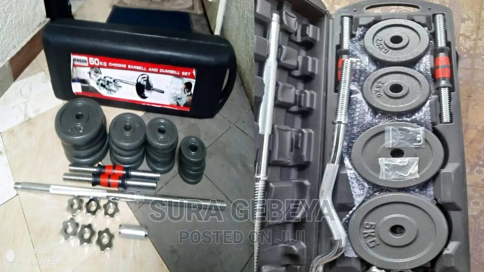 Dumbbell and Barbell በቤቶ ስፖርት ይስሩ 50 AND 55KG