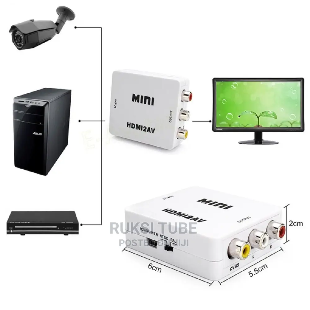 High Quality 1080P 60hz Mini 1080p HDMI2AV Converter HD MI T