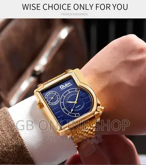 Oulm Large Dial Men Watch Steel Strap Casual Watch