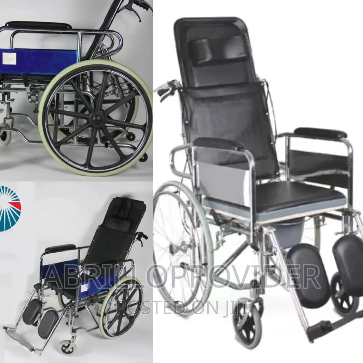Multi - Functional Hibackrest Foldable Wheelchair Commode