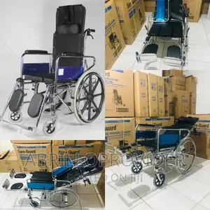 Reclining Commode Wheelchair Adult Foldable Commode