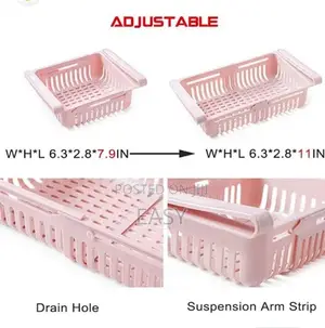 Adjustable Retractable Refrigrator Storage Basket