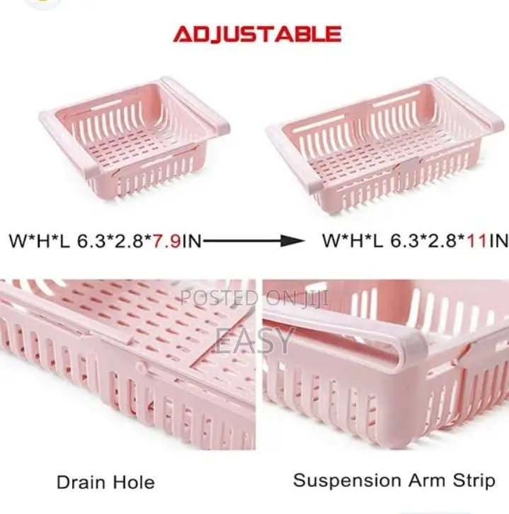 Adjustable Retractable Refrigrator Storage Basket