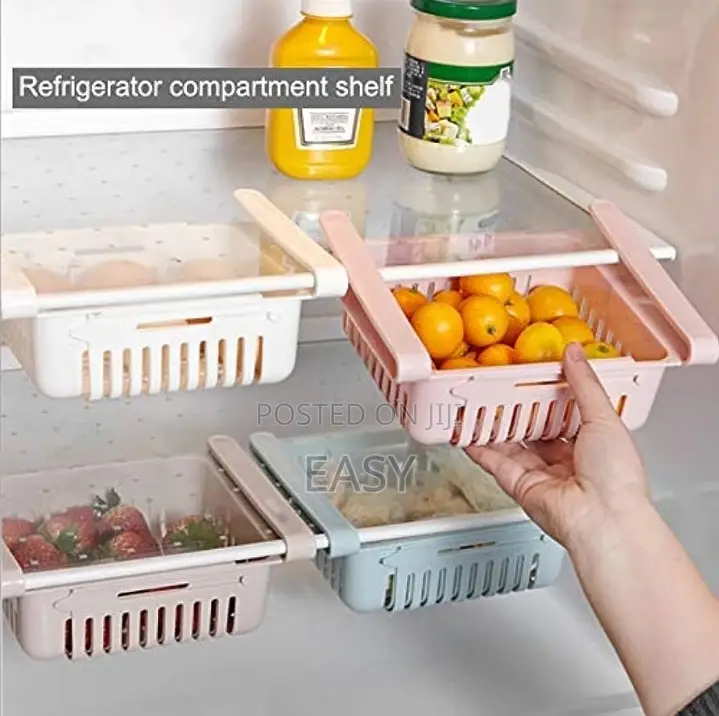 Adjustable Retractable Refrigrator Storage Basket