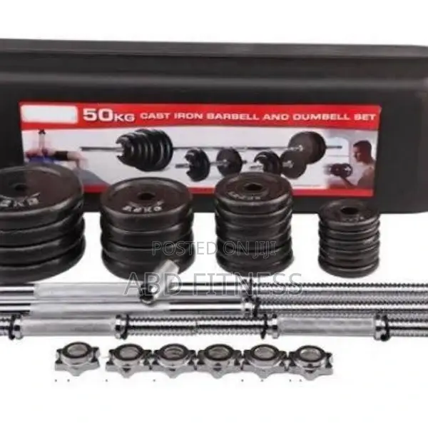Adjustable 50kg Dumbble and Barbells