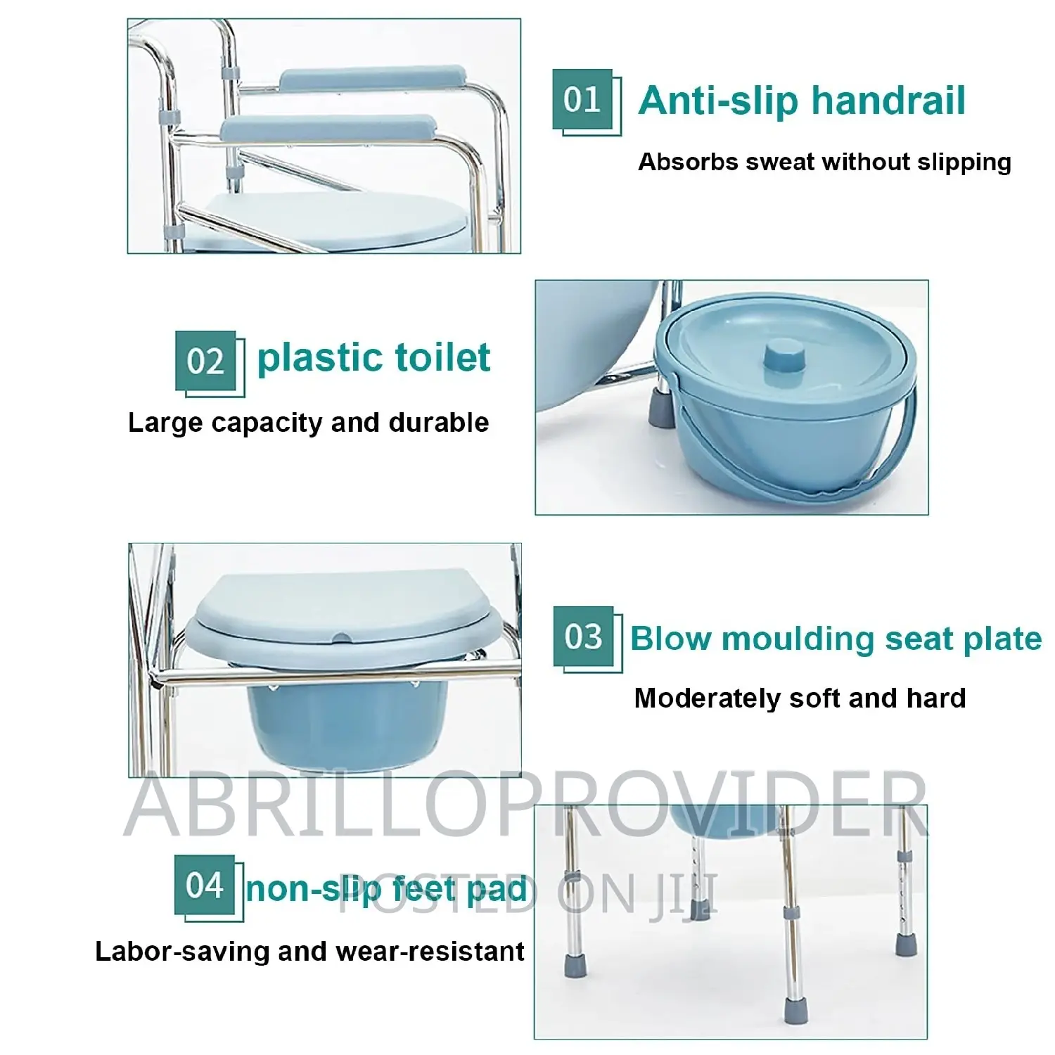 Bedside Commode Chair, Portable Potty