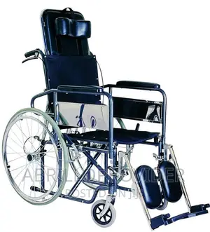 የራሱ ፖፖ ያለው እንዲሁም ለመዘርጋት ቀላል Commode Reclining Wheelchair