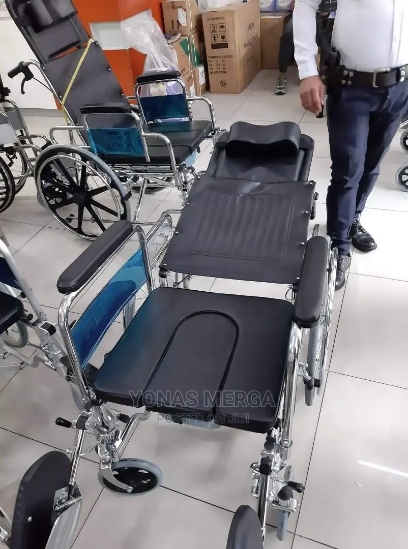 Foldable Reclining Wheelchair for Regular Commode Use