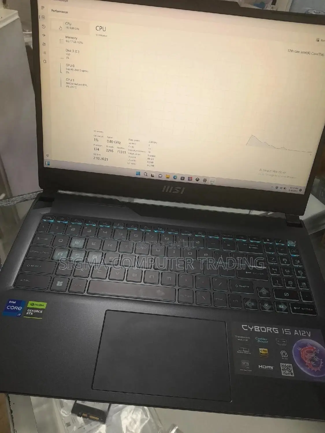 New Laptop MSI Pulse GL66 8GB Intel Core I7 SSD 512GB