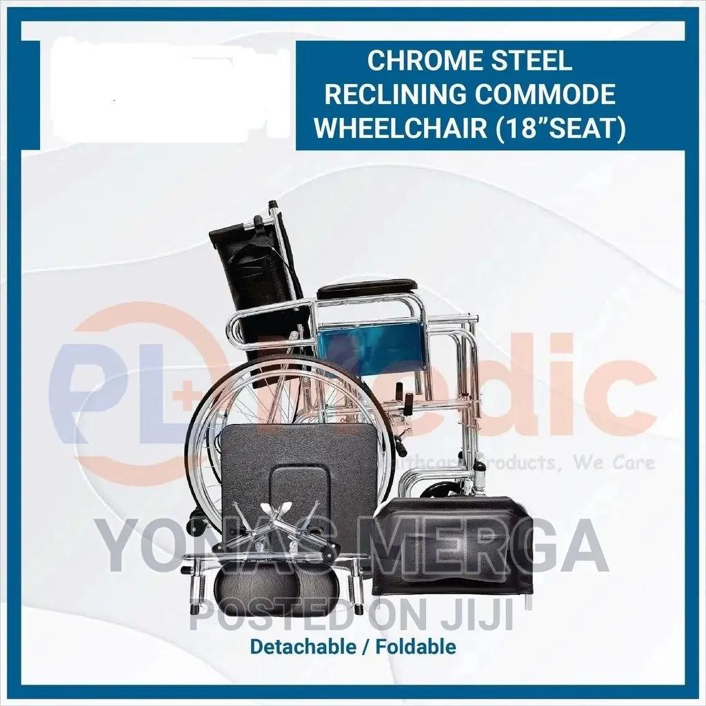 High-Back Reclining Wheelchair Elderly Folding With Toil