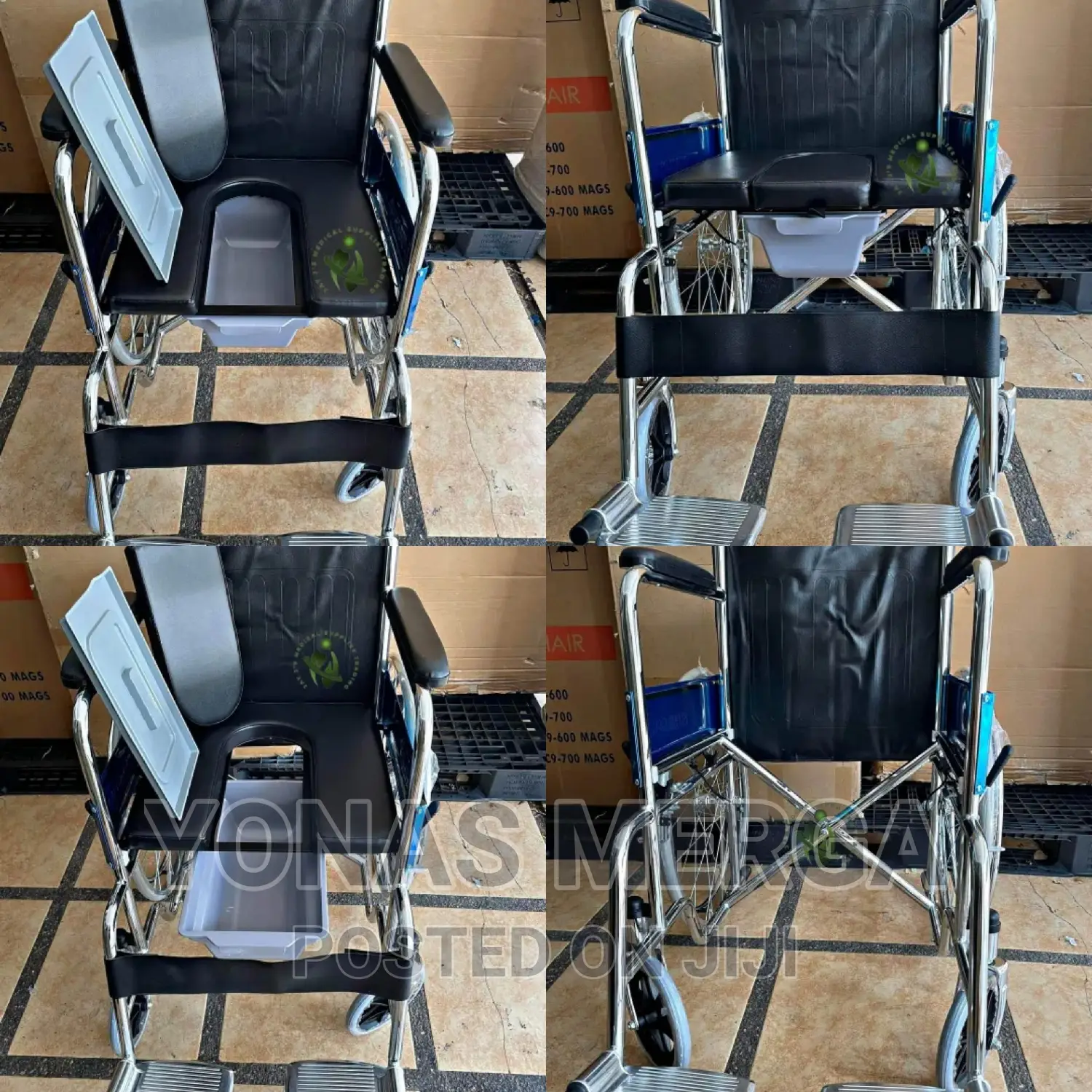 Wheelchair With Has Big Wheels With Hand Railings