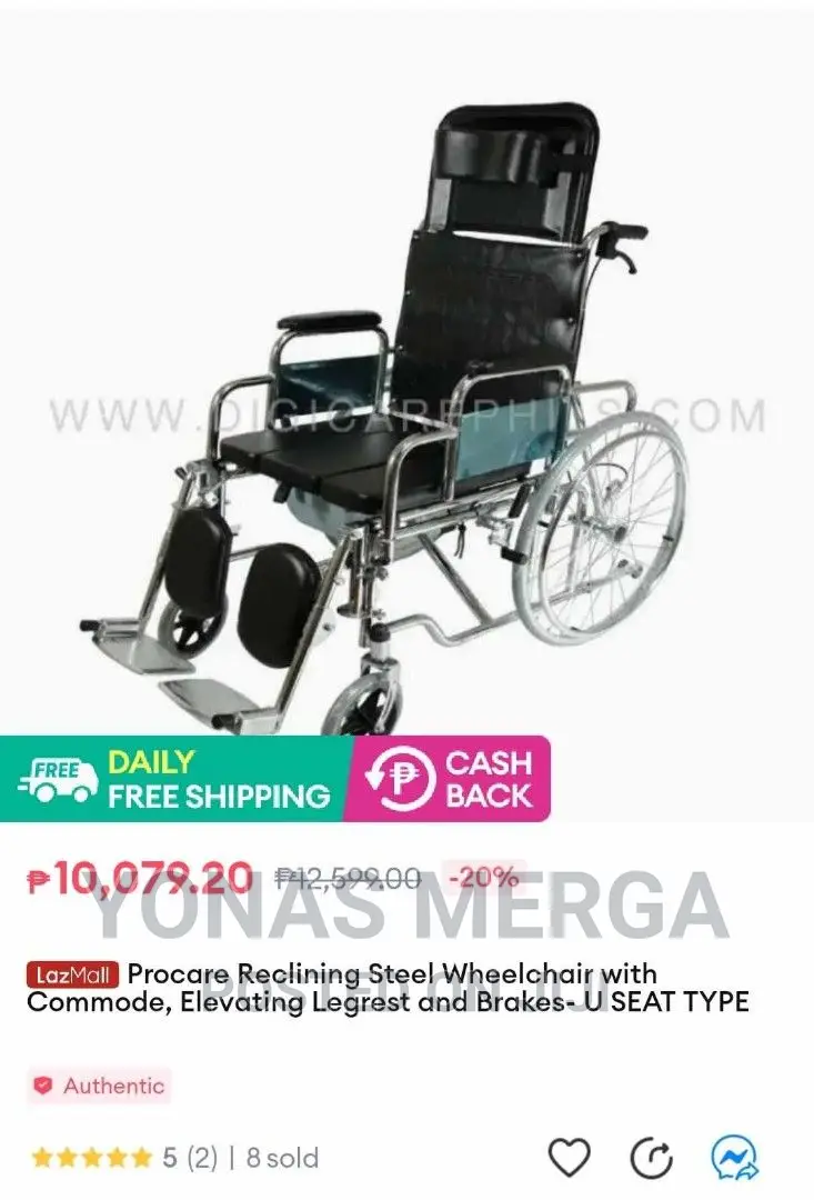 Designed as a Commode Wheelchair With Removable Potty