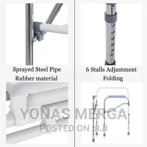 Commode Chair Rubber Material, Anti-Stip Fixed Armrest