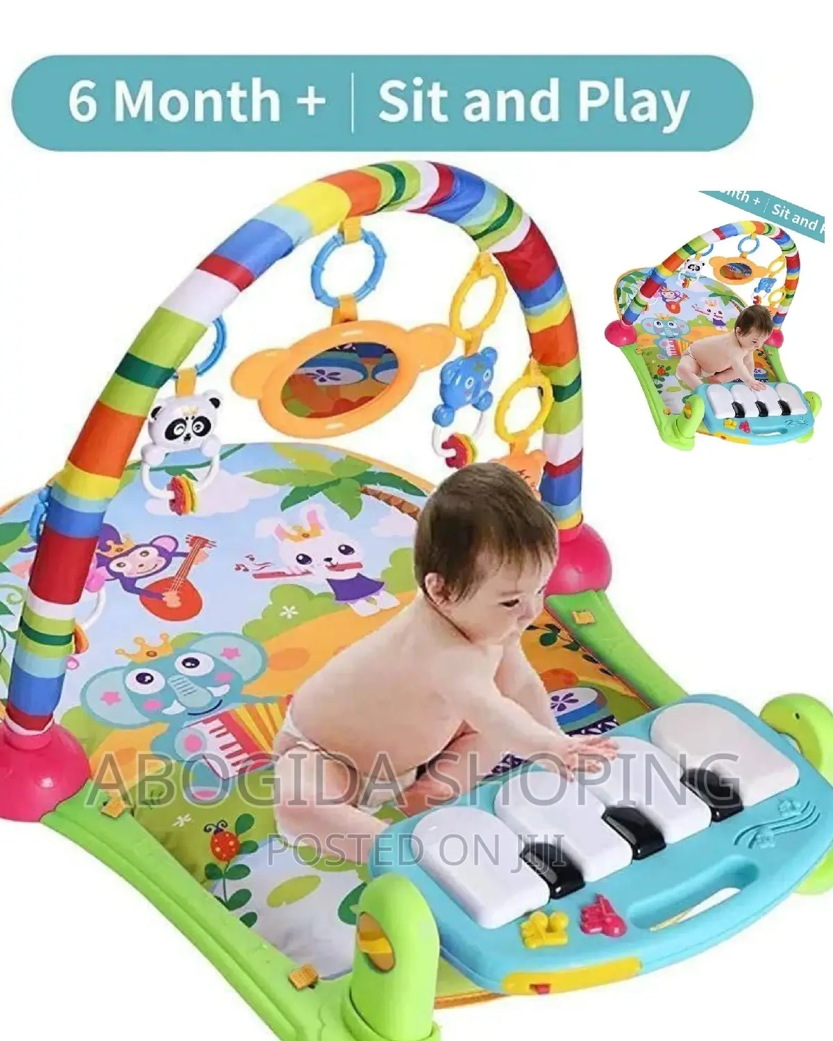 Baby Piano Fitness Play Gym Mat Educational Activity(ትልቁ)