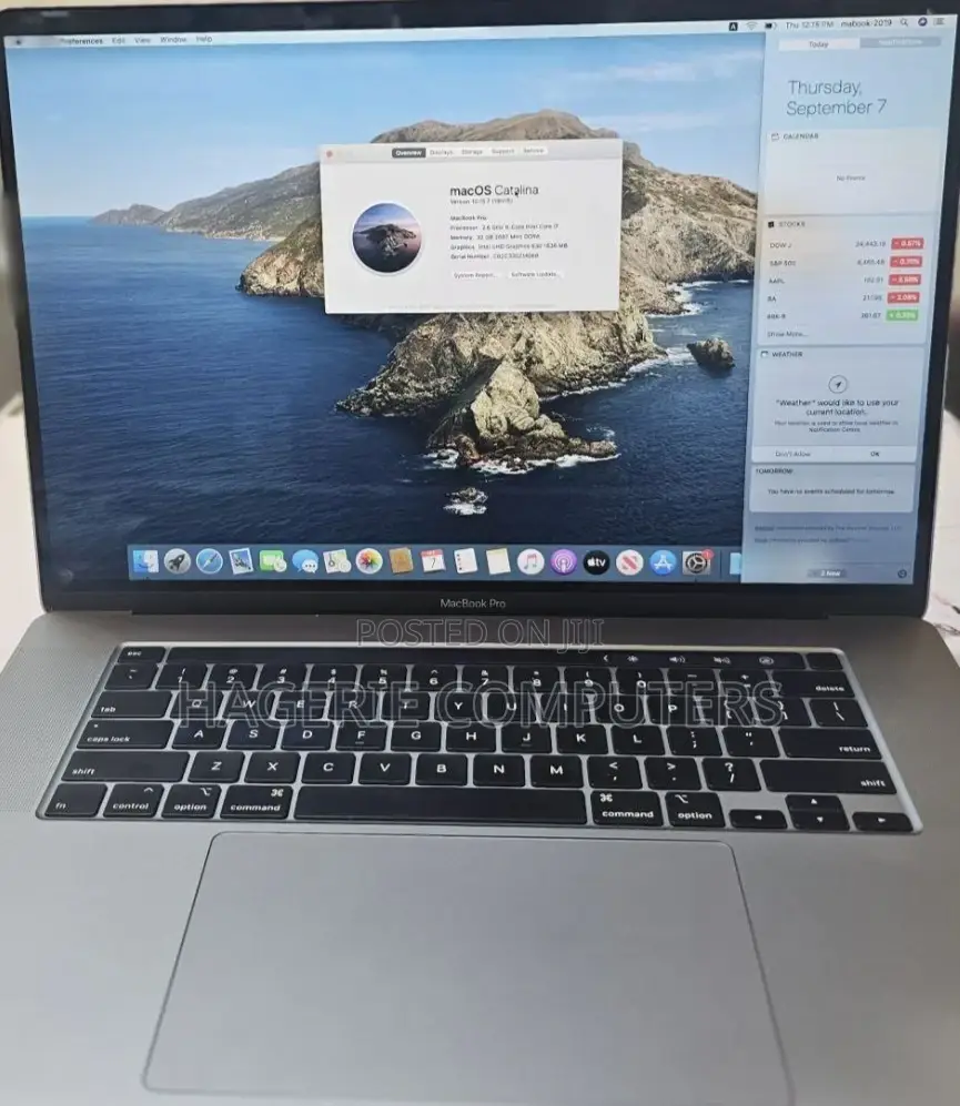 New Laptop Apple MacBook Pro 2019 16GB Intel Core I7 SSD 512GB