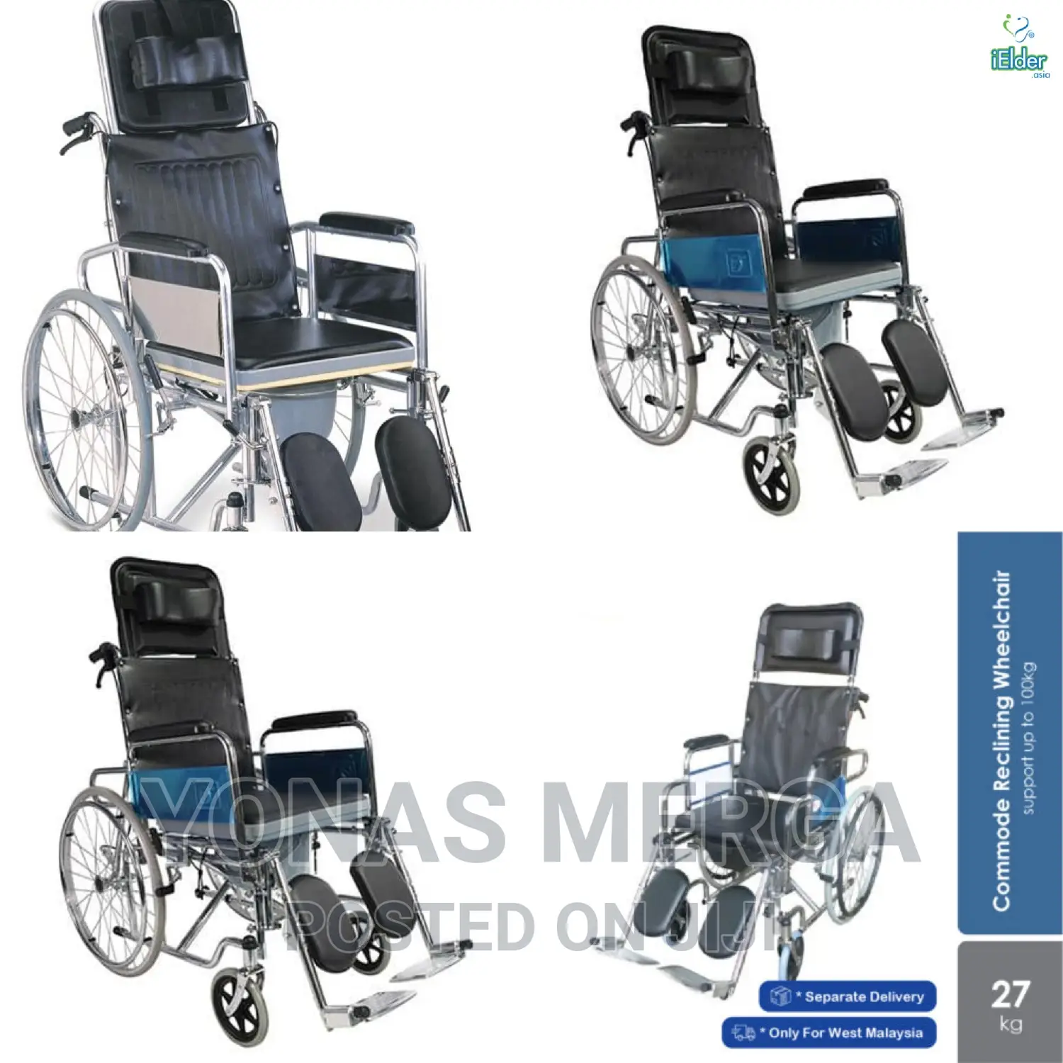 Wheelchair Has Durable and Comfortable PVC Cushions Backrest