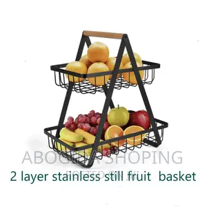 Photo - 2 Layer Stainless Still Fruit Basket